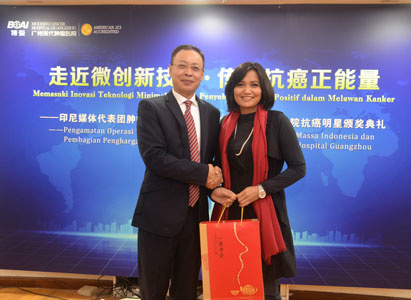 广州现代医院,微创治疗,印尼媒体,访问,癌症治疗